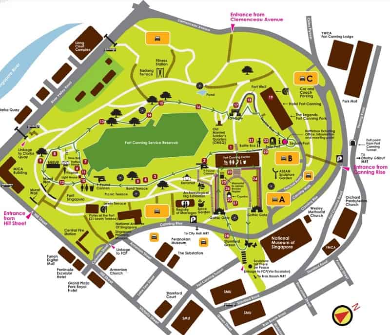 Fort Canning Park map