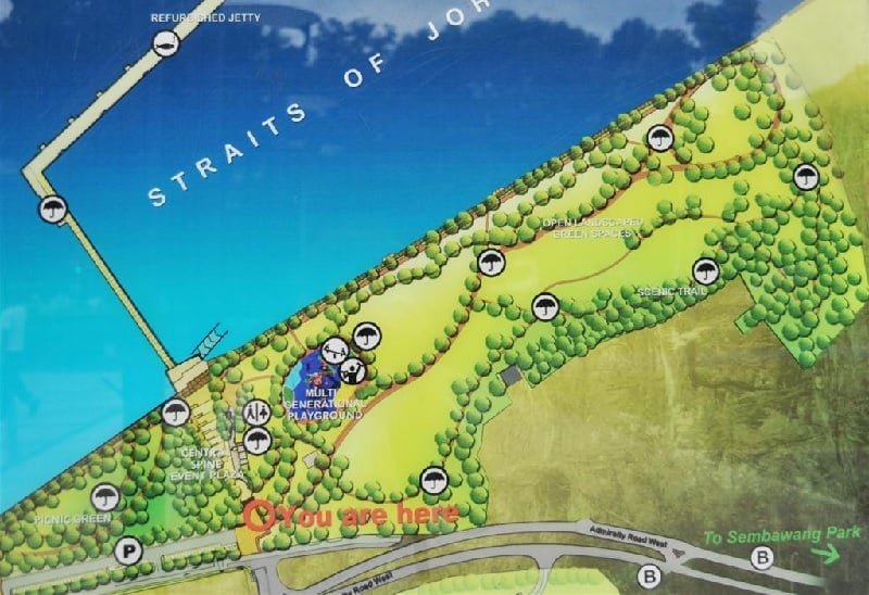 Woodlands Waterfront Park map